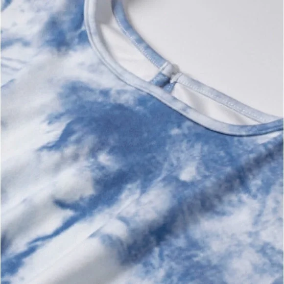 Blue Pocketed Tie Dye Knit Jumpsuit. NWT. - Picture 10 of 16